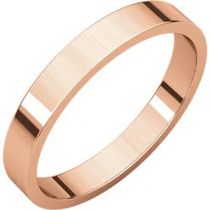 14K Rose 3mm Flat Band