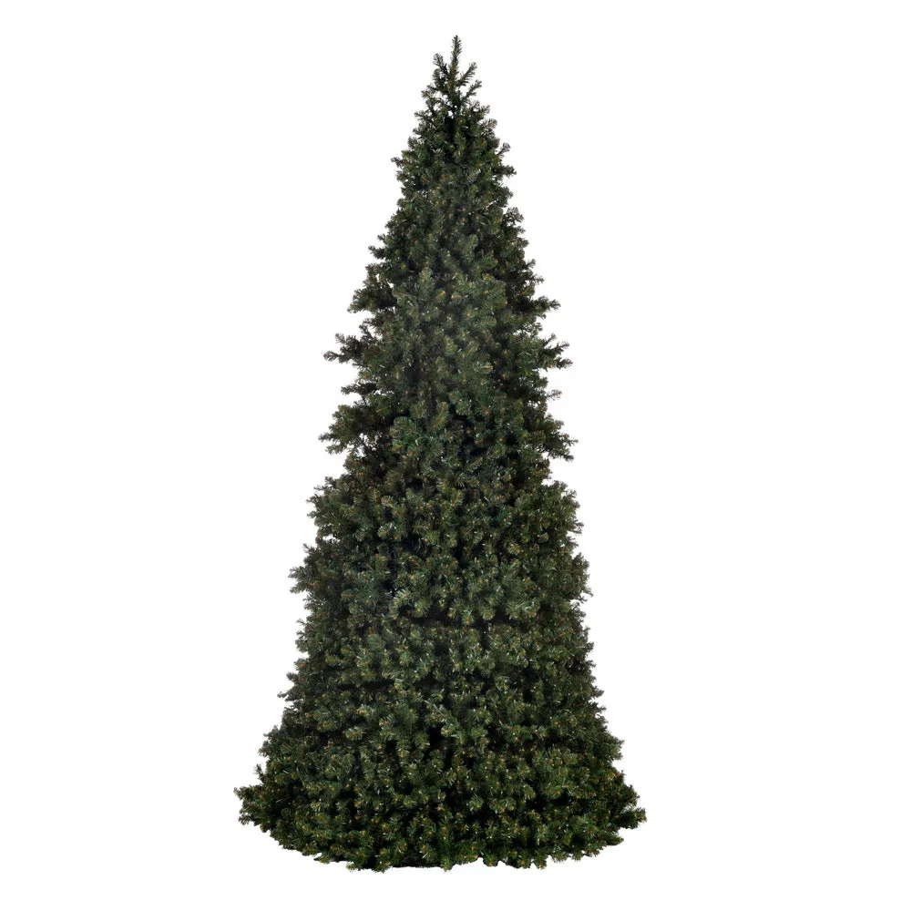 30'x124" Artificial Pre-Lit Slim Grand Teton Frame Tree with LED Colored Light