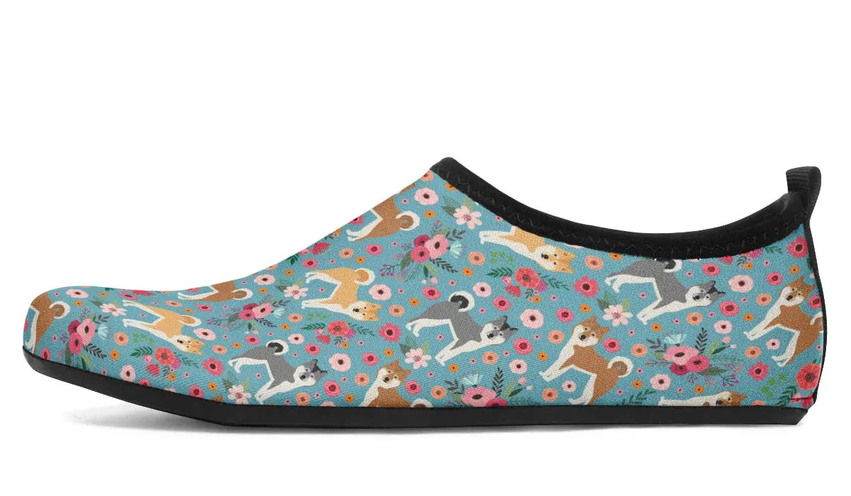 Akita Flower Aqua Barefoot Shoes