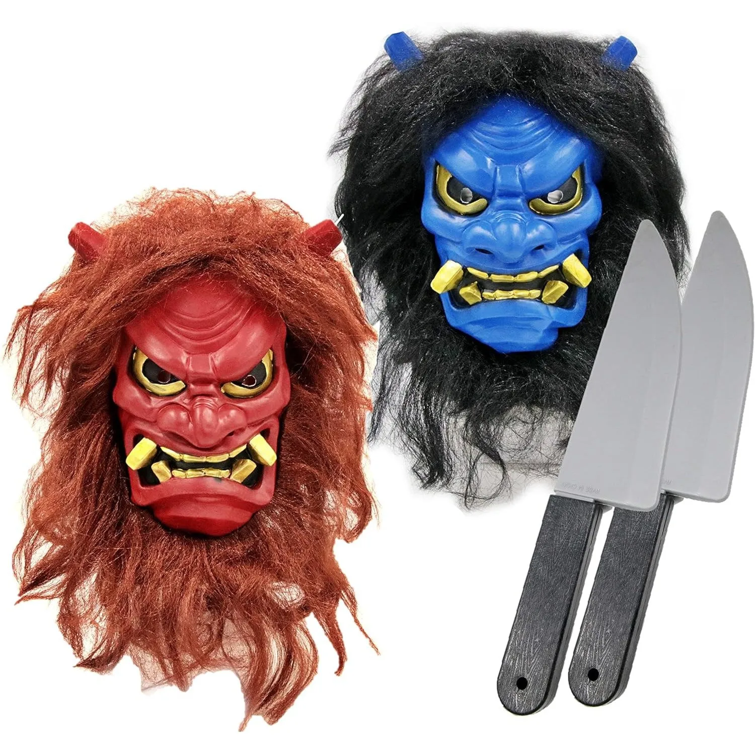 Akita Red and Blue Namahage Masks Demon Oni New Years