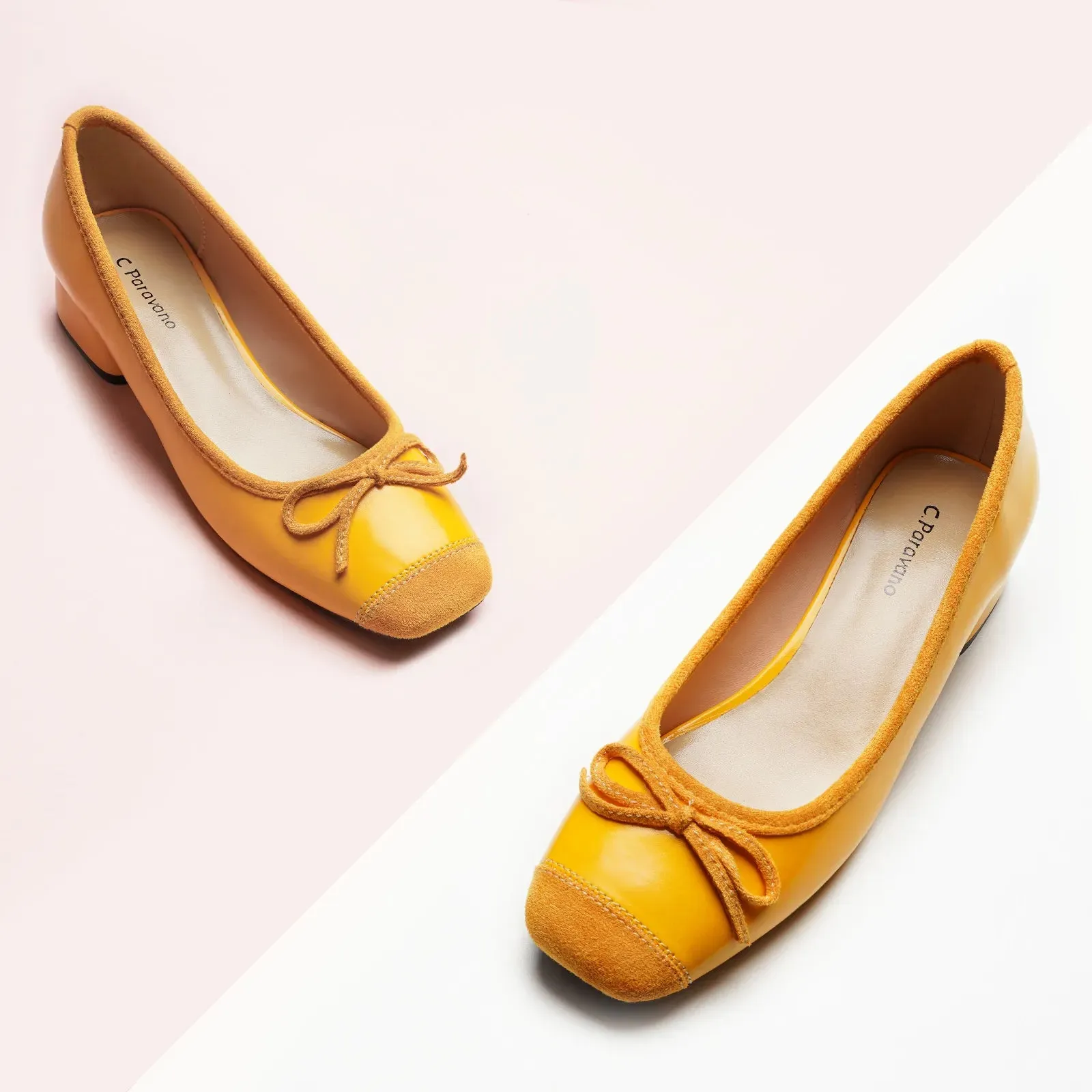 Ballet Block Heel (Nina) Yellow