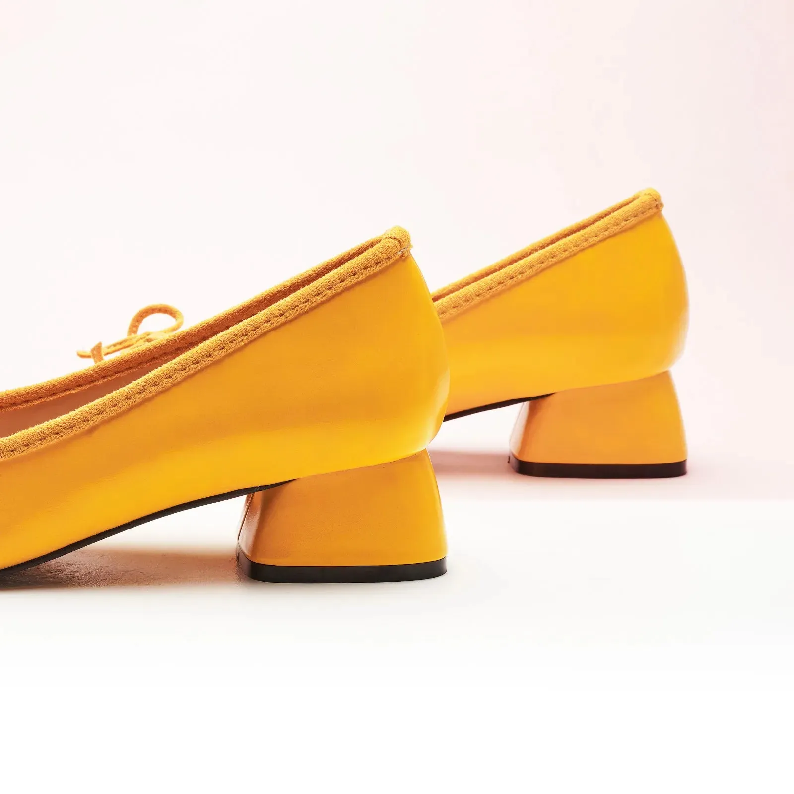 Ballet Block Heel (Nina) Yellow