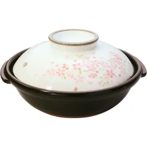 Banko Ware Personal Size Donabe Sakura Cherry Blossom Clay Pot