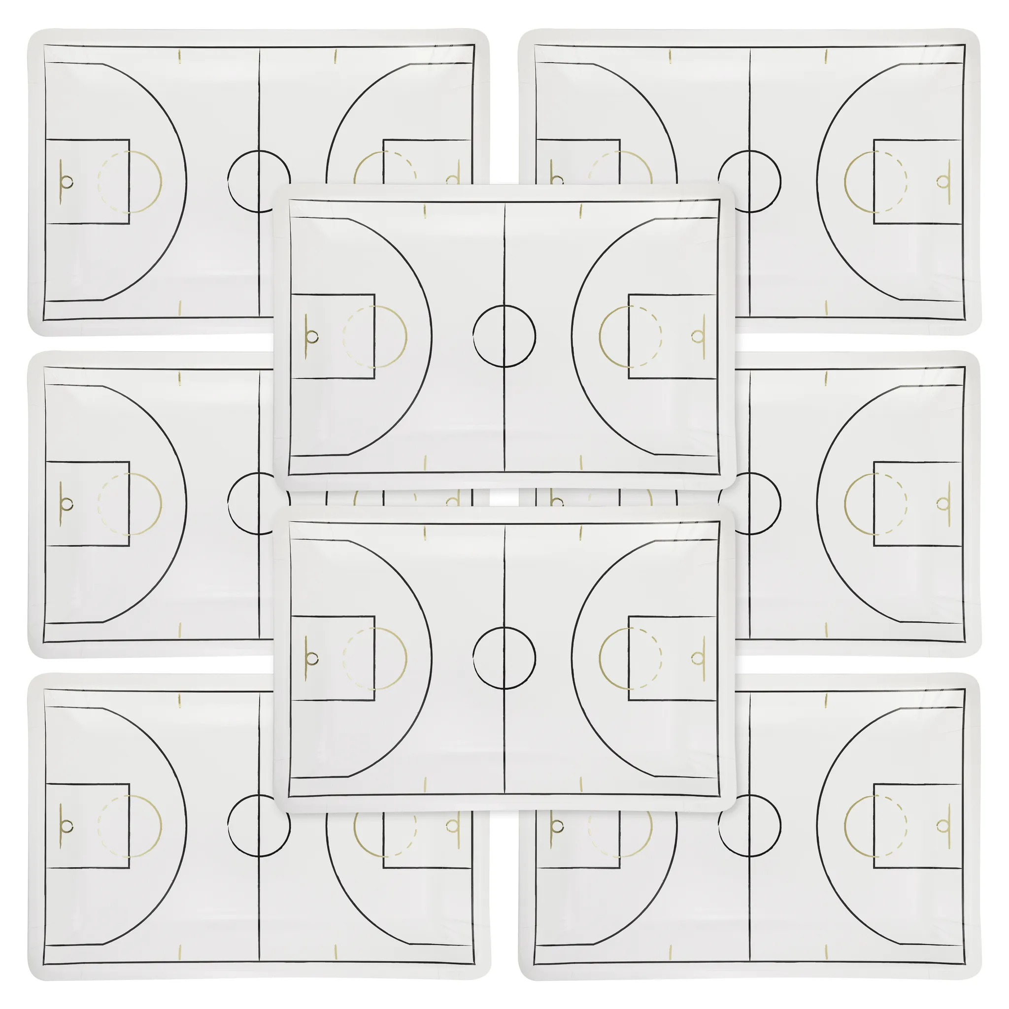 Basketball Court Shaped Paper Plate