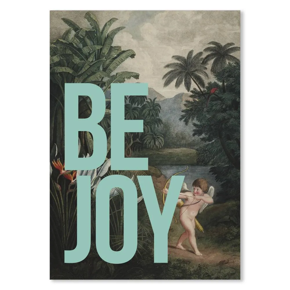 BE JOY Vintage Inspired Typography Print