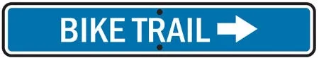 Bike Trail (Right Arrow)- 24"w x 6"h Reflective Aluminum Sign