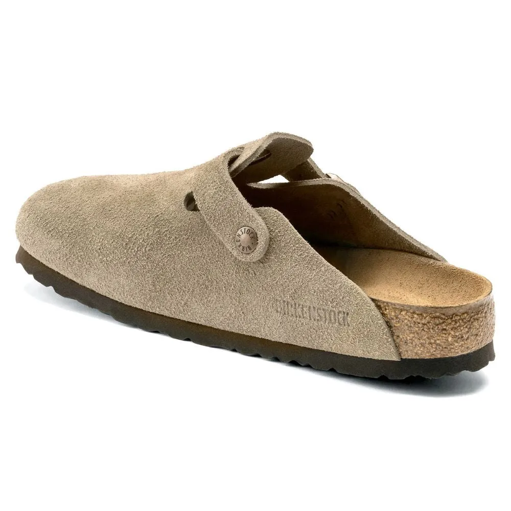 Birkenstock Boston Suede Soft Footbed Slip-Ons - Taupe