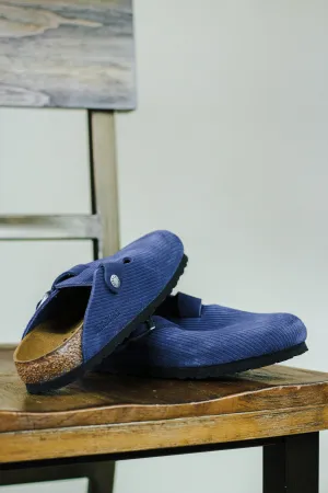 Boston Suede Embossed Slip on Shoe by Birkenstock- Indigo Blue