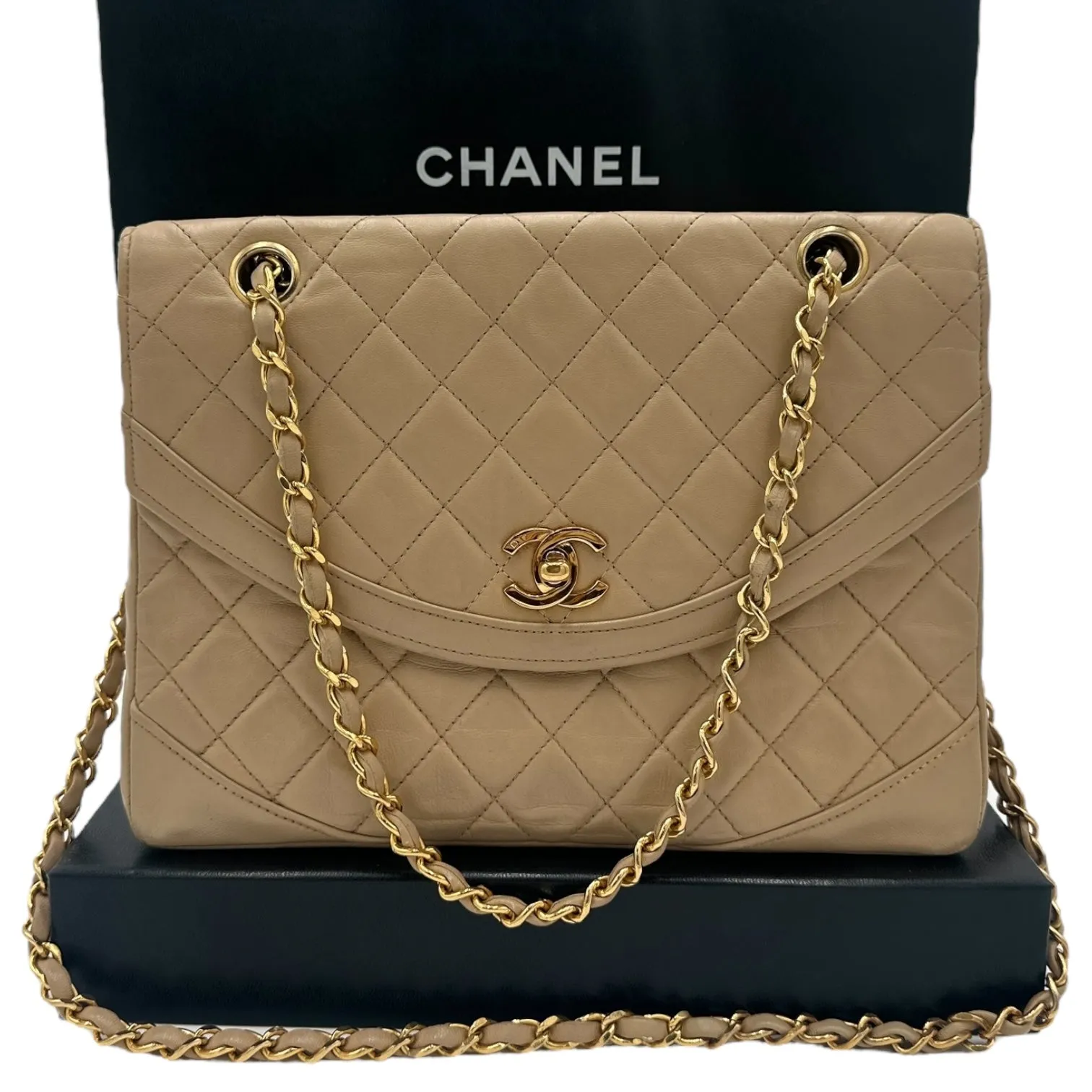 CHANEL Lambskin Seasonal Diana Single Flap Bag