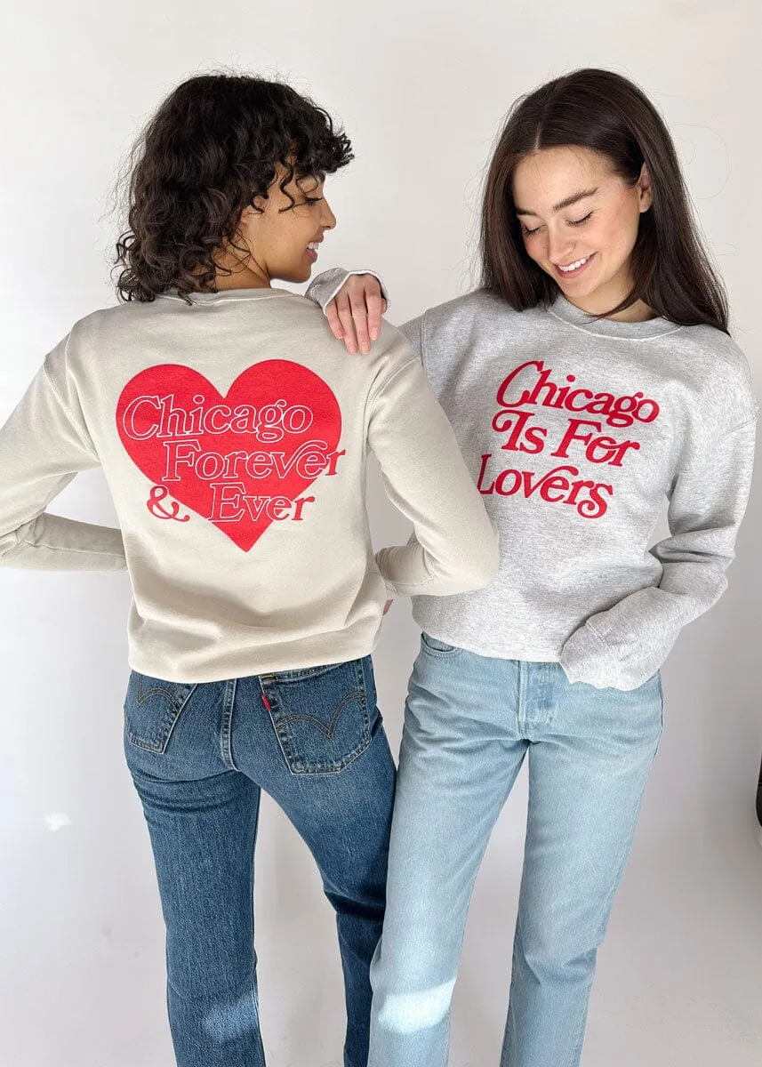 Chicago Forever & Ever Heart Sweatshirt - Heather Dust