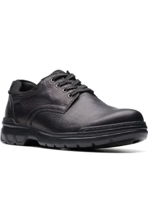 Clarks Rockie WalkGTX waterproof shoe in black leather Extra Wide H fit