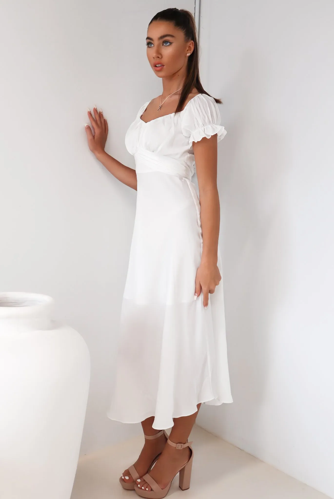 Claudia Midi Dress - White