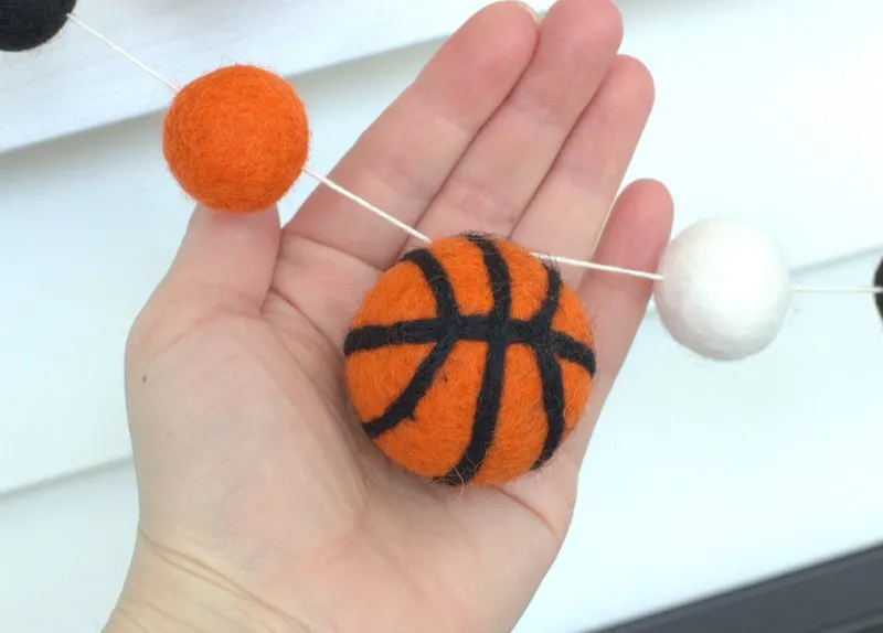 Custom Felt Basketball Garland- PICK YOUR COLORS