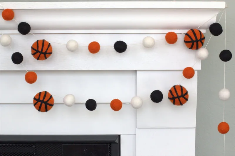 Custom Felt Basketball Garland- PICK YOUR COLORS