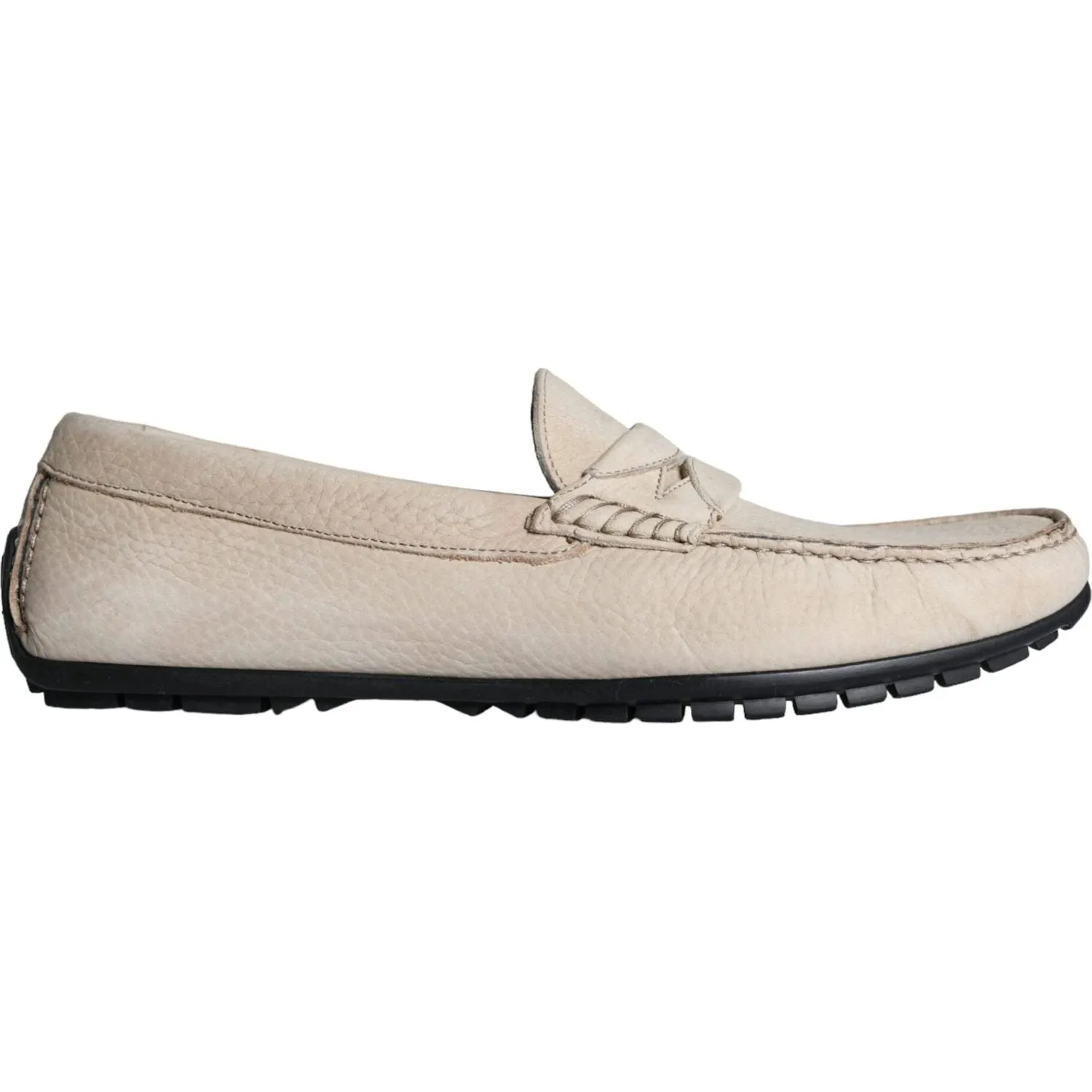 Dolce & Gabbana Beige Leather Slip Mocassin Loafers Men Shoes