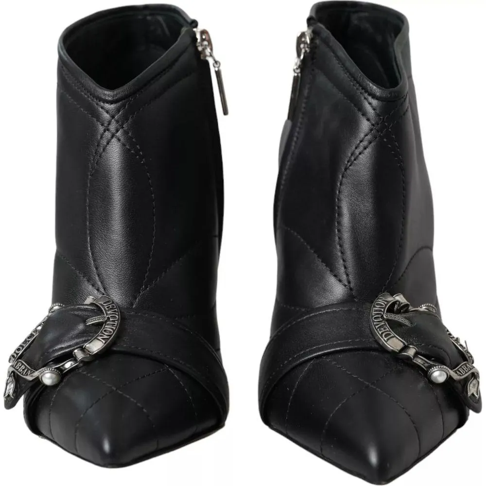 Dolce & Gabbana Black Leather Di Lambskin Boot