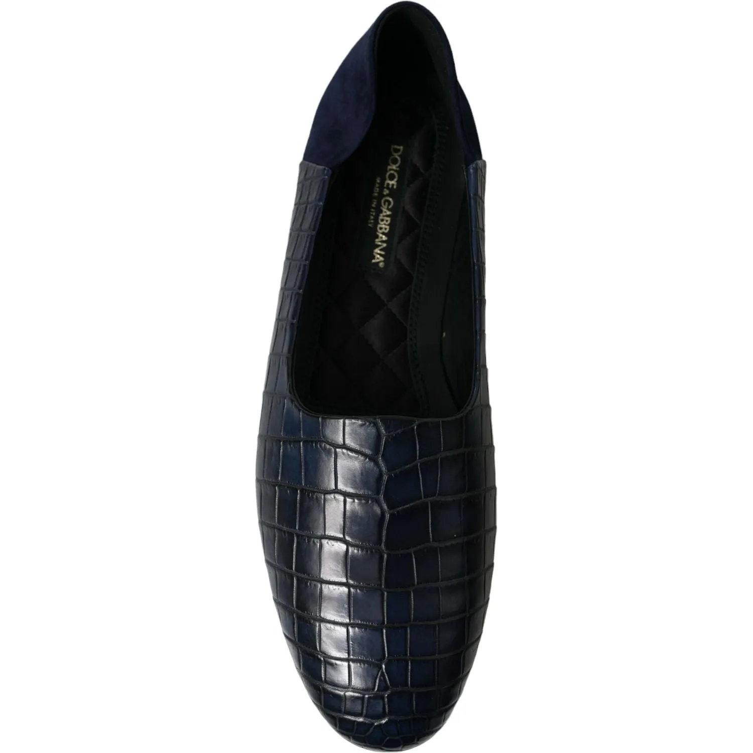 Dolce & Gabbana Elegant Blue Crocodile Leather Loafers