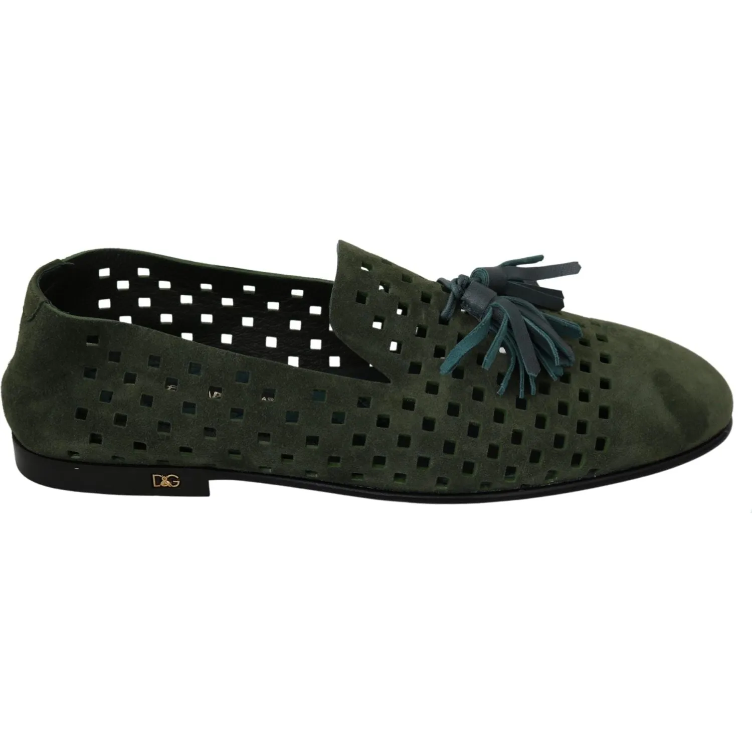 Dolce & Gabbana Elegant Green Suede Loafers for Men