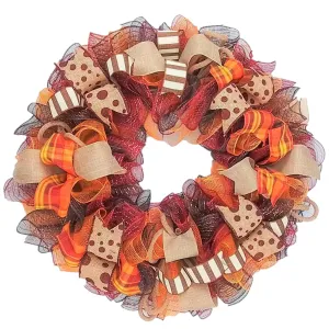 Fall Wreaths | Maroon Orange Thanksgiving Wreath : F2