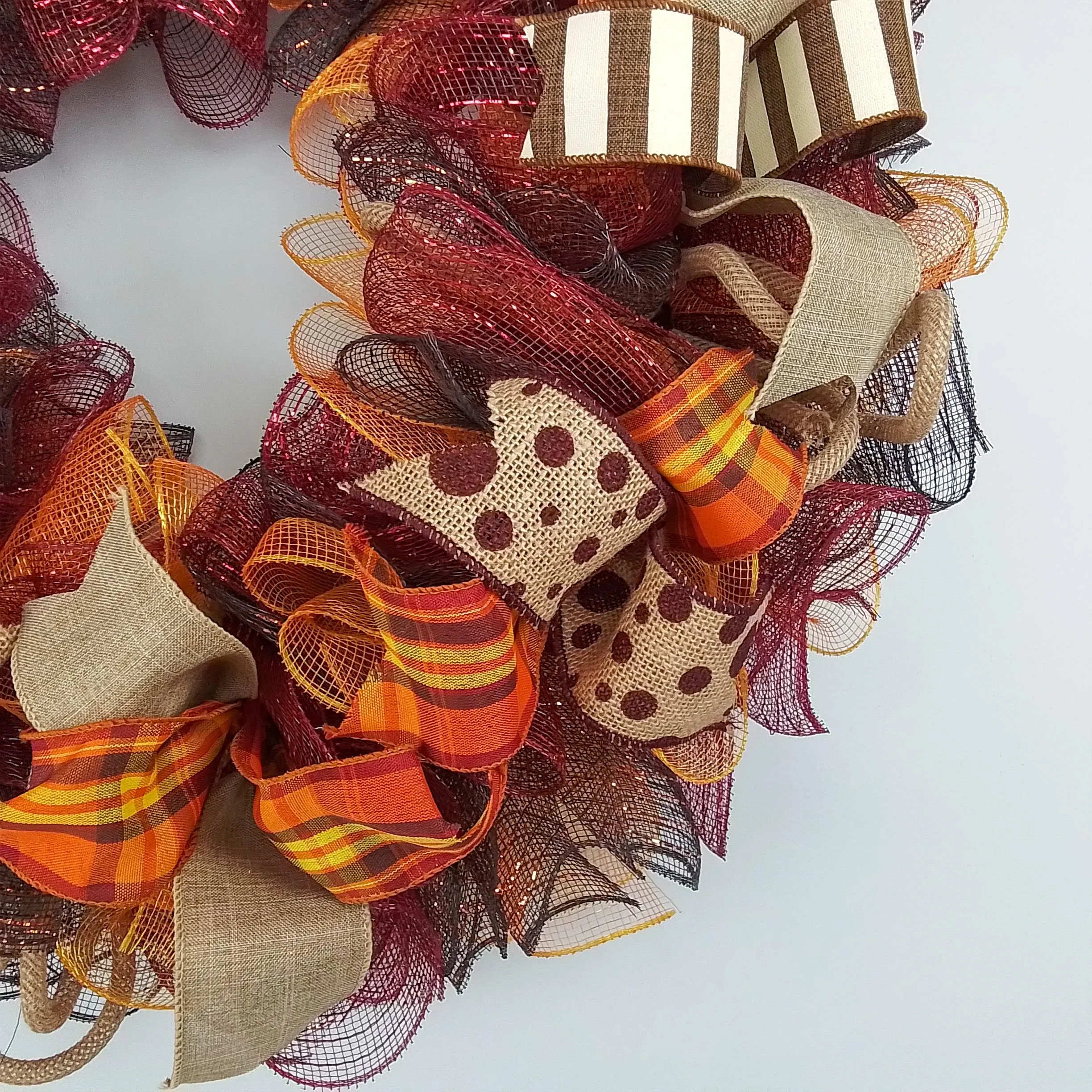 Fall Wreaths | Maroon Orange Thanksgiving Wreath : F2