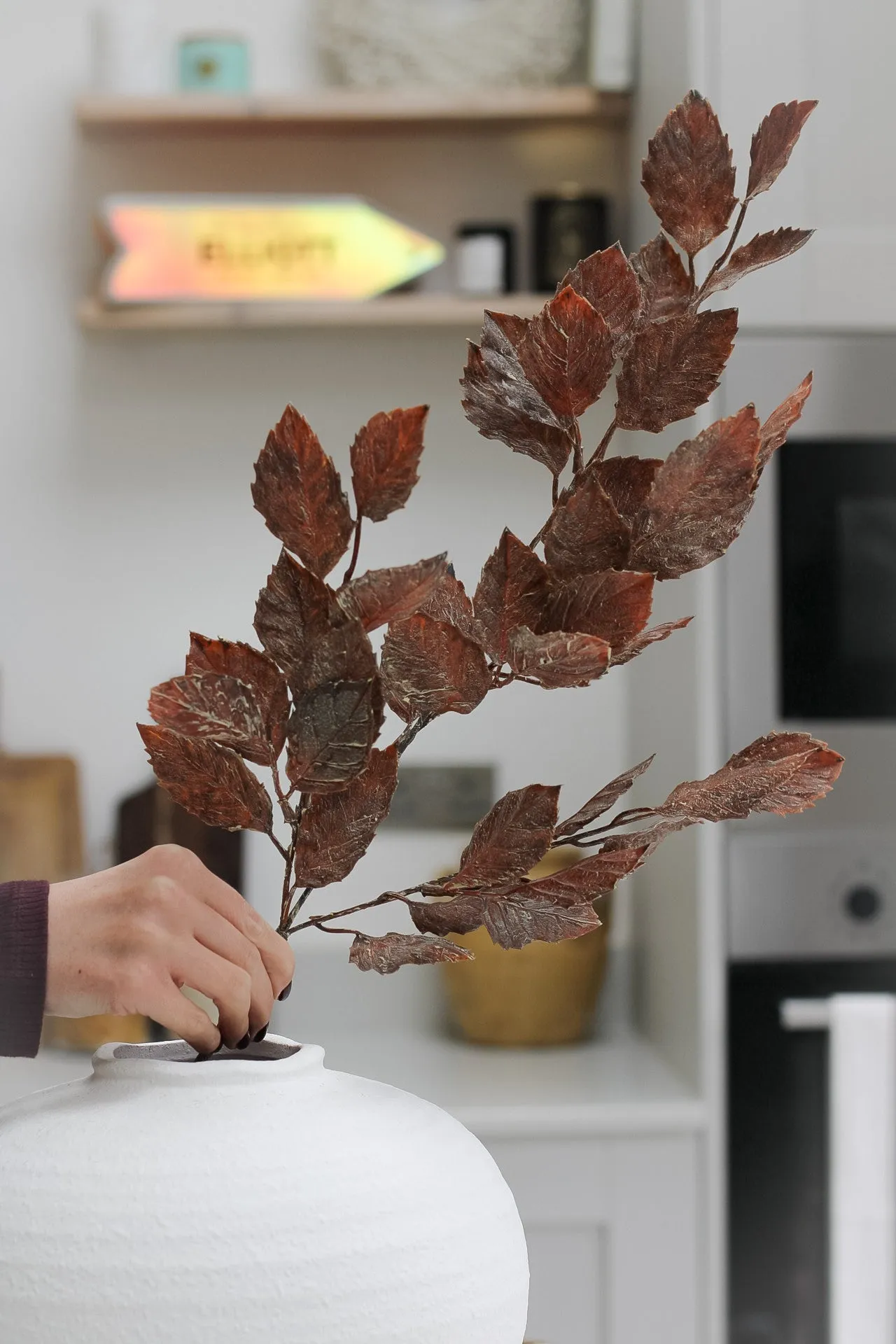 Faux Autumnal Apple Leaf Stem