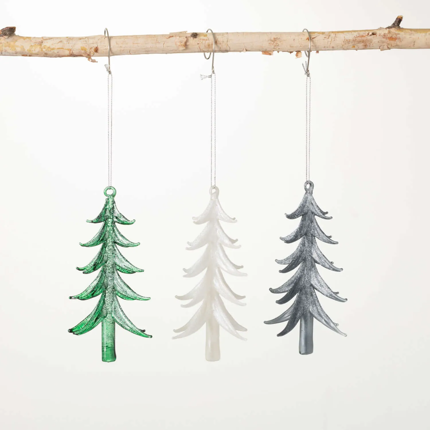 Frosted Glass Tree Ornaments