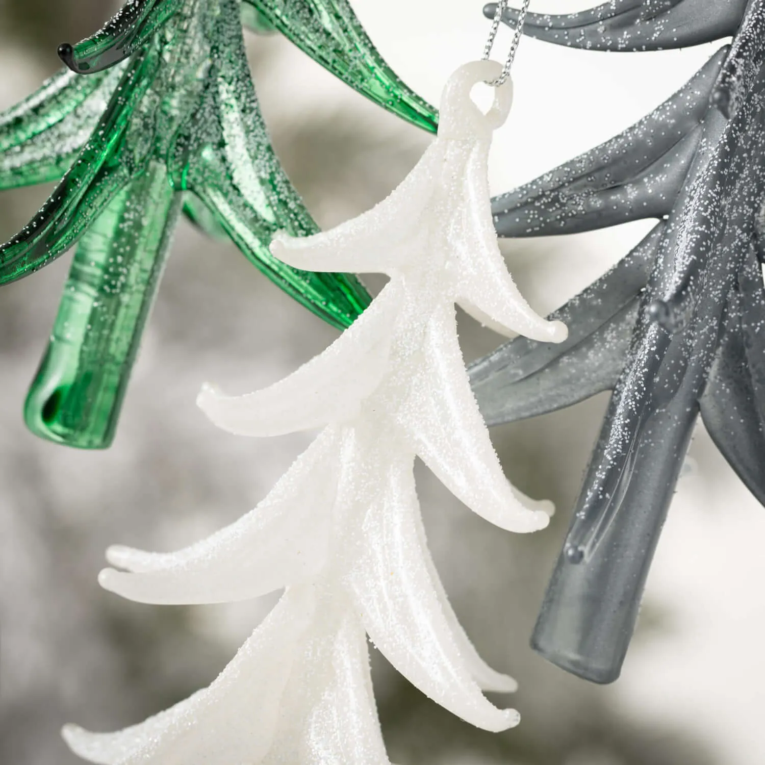 Frosted Glass Tree Ornaments