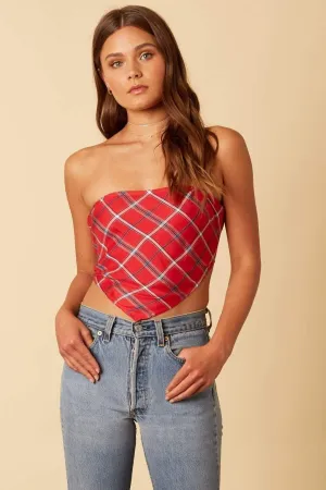 Grieer Bandana Crop Top Red/Blue