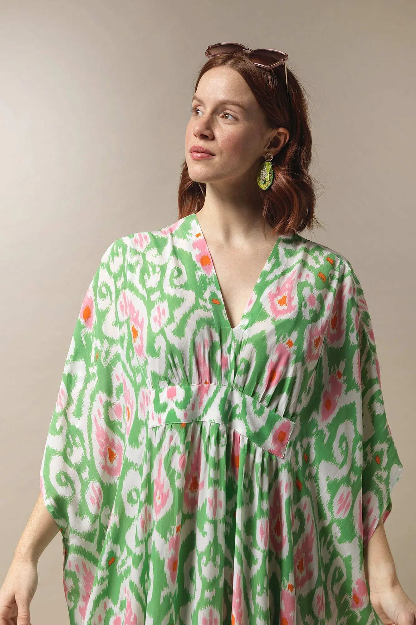 Ikat Green Margeux Kaftan - One Hundred Stars