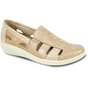 KOZI Women Comfort Casual Shoe OY3236 Wedge Sandal Champagne