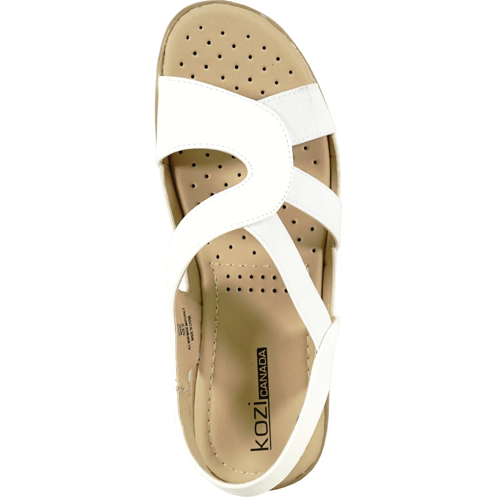 kozi Women Sandal OY3132 Comfort Wedge Sandal White