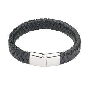 Leather Bracelet with Magnetic Slide Clasp