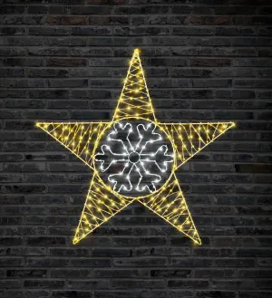 LED Warm White Star with Snowflake (105cm)