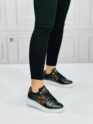 light LV print black shoes