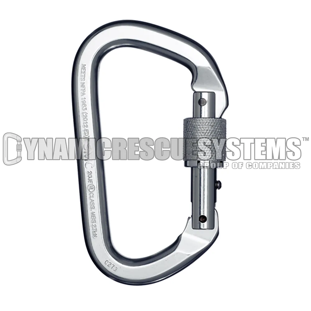 Locking D Aluminum Carabiner - SMC