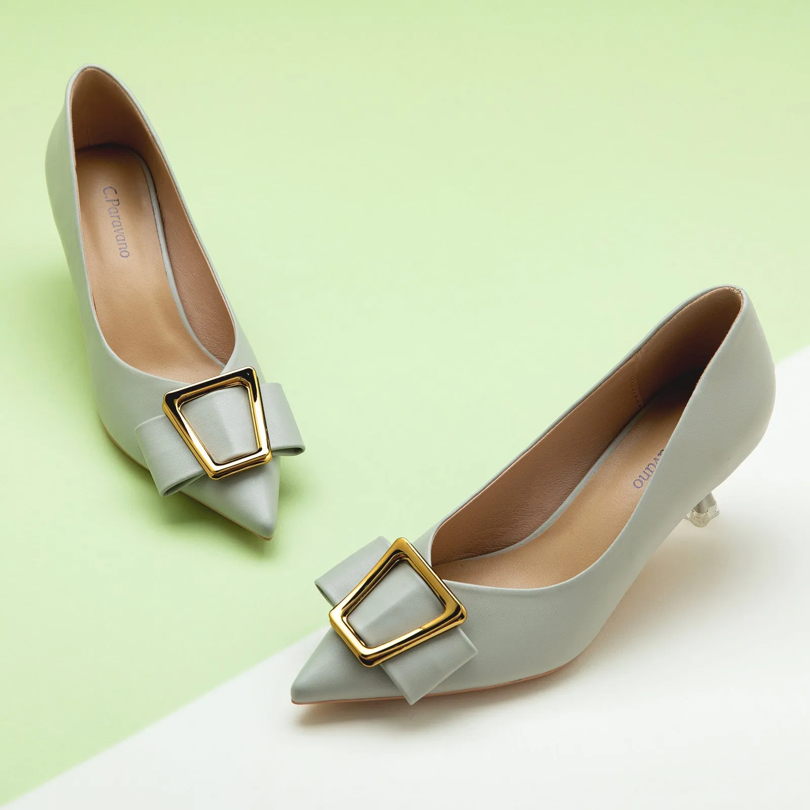 Metal Tie Pumps (Olivia) Grey