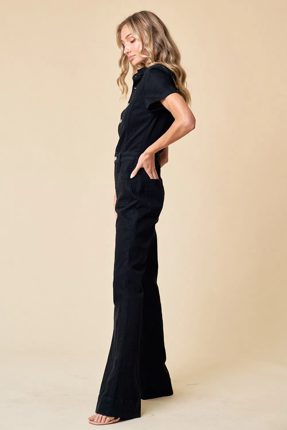 Nashville Bound Black Denim Jumpsuit