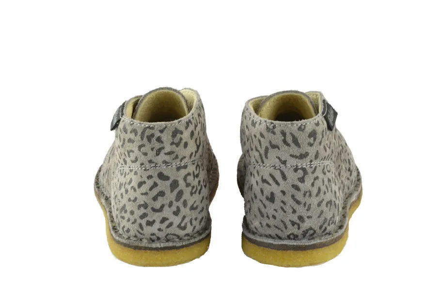 Naturino Girls Leopard Print Sand Grey Desert Boot