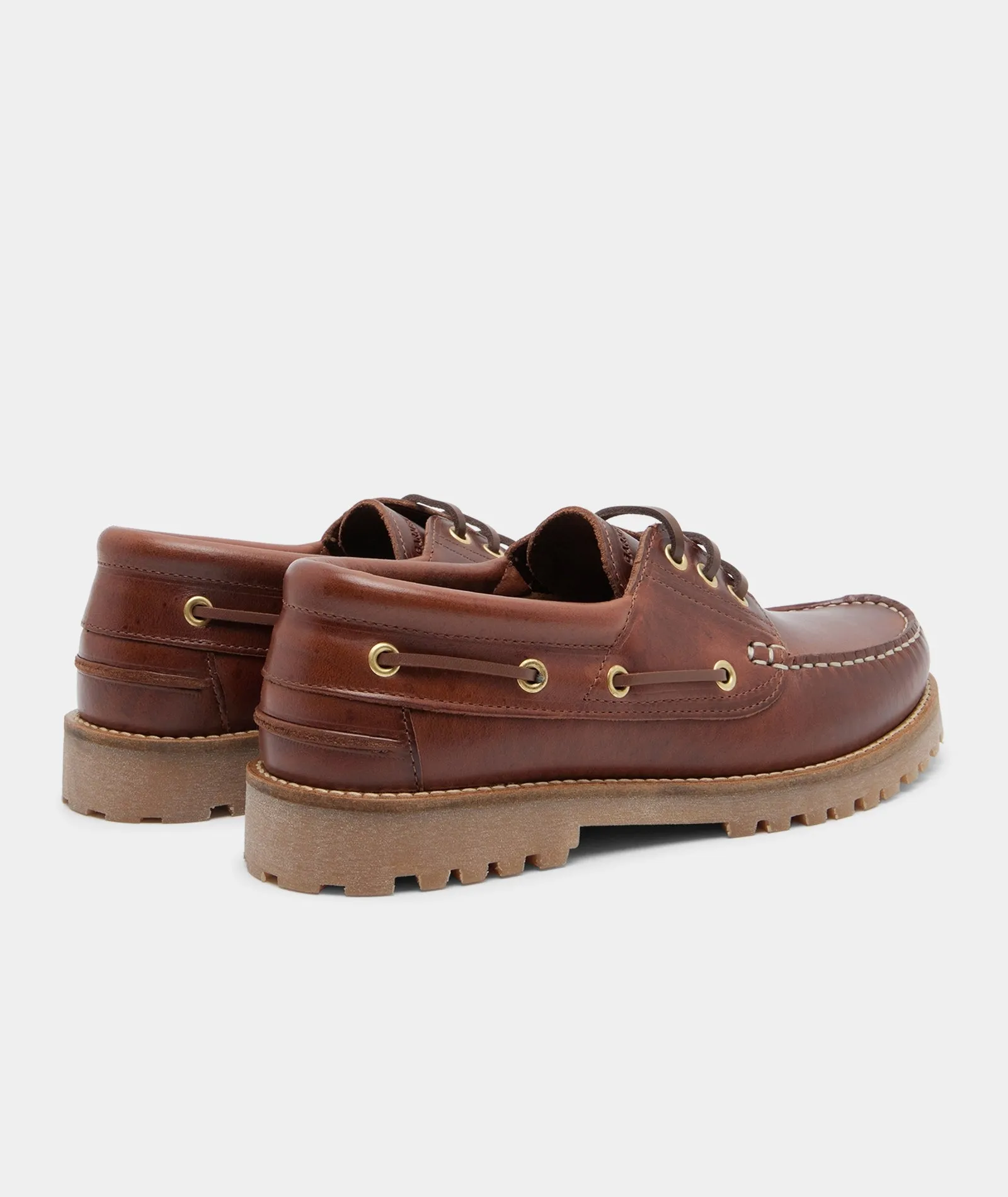 Ollie Boat Shoe - Brown Leather