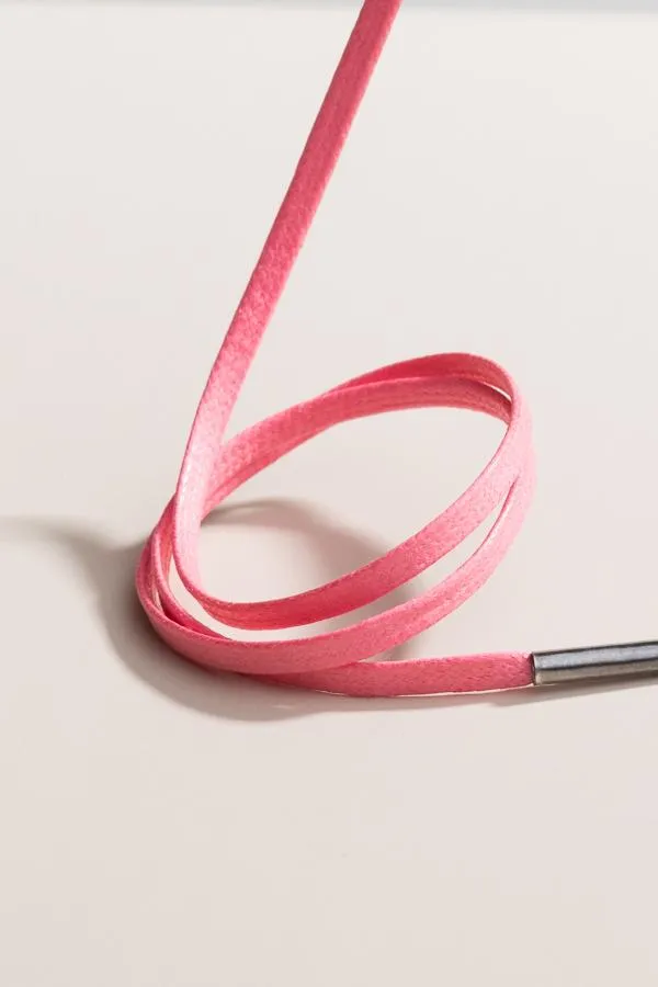 Pink | Flat Waxed Shoelaces