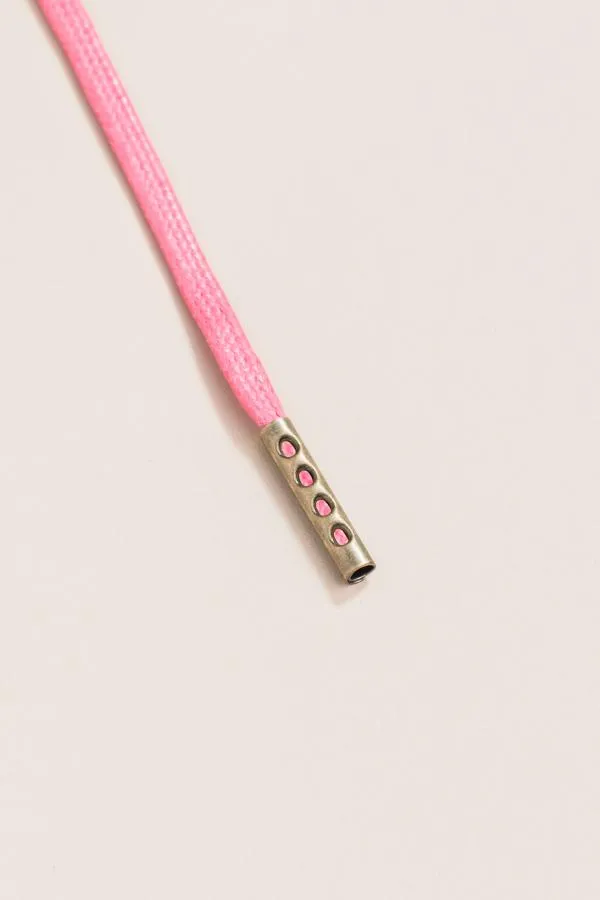 Pink | Flat Waxed Shoelaces