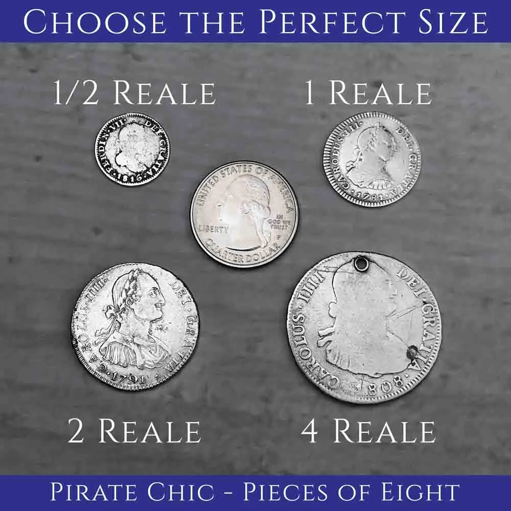 Pirate Chic Silver 1 Reale Spanish Portrait Dollar Dated 1819 - the Legendary "Piece of Eight" Pendant | Artifact #8858