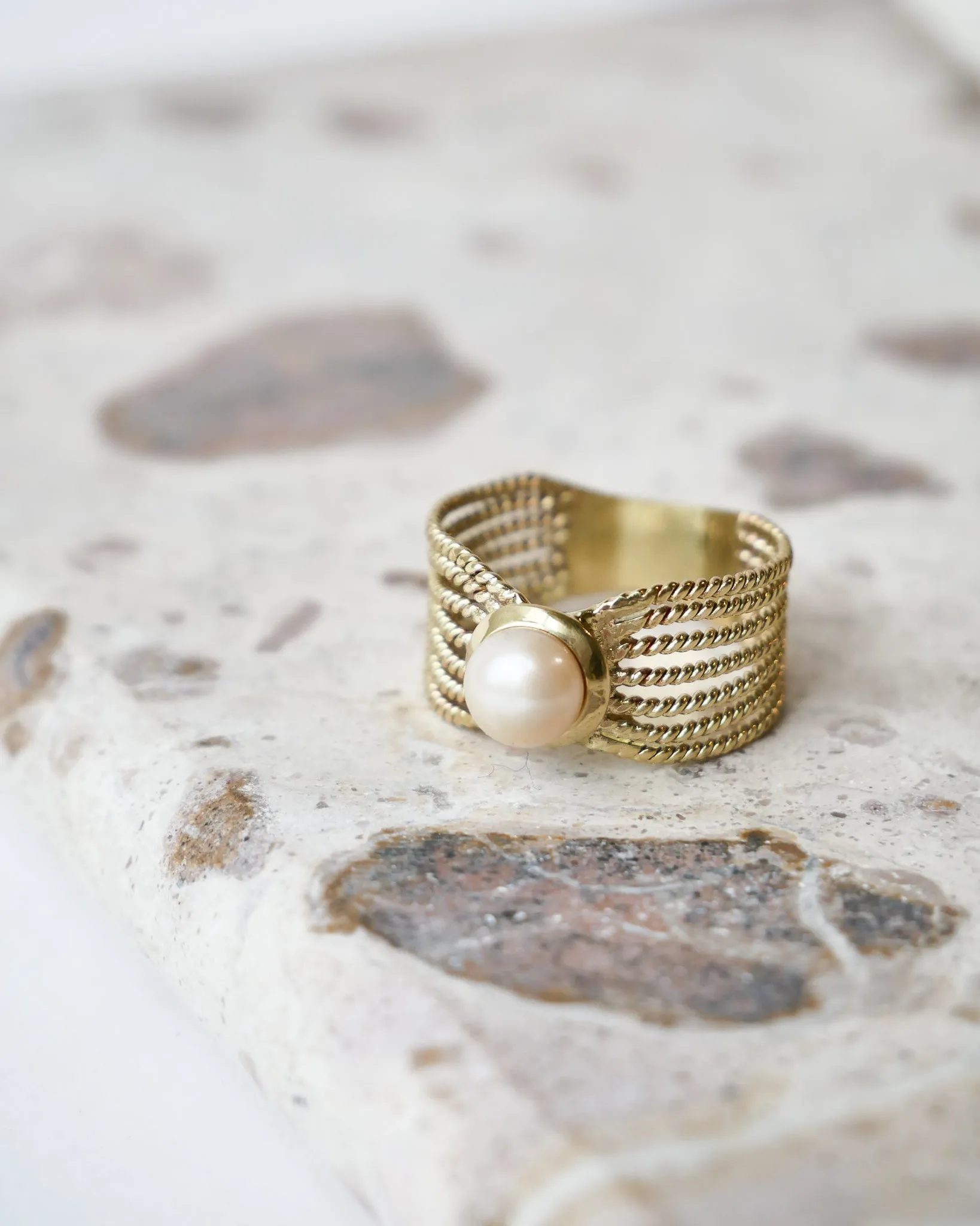 Ring Vintage Pearl Gold