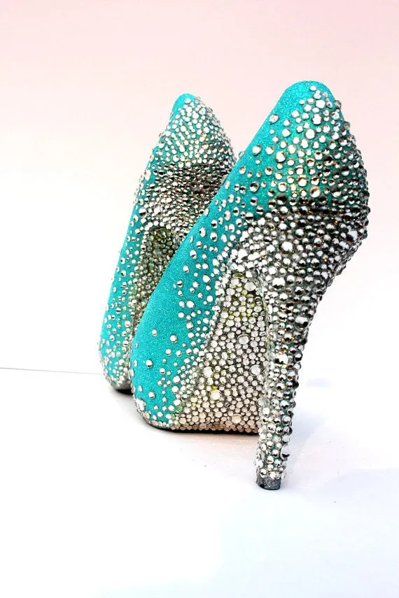 Robin's Egg Blue Platform Peep Toe Heel (Comes in Other Colors)