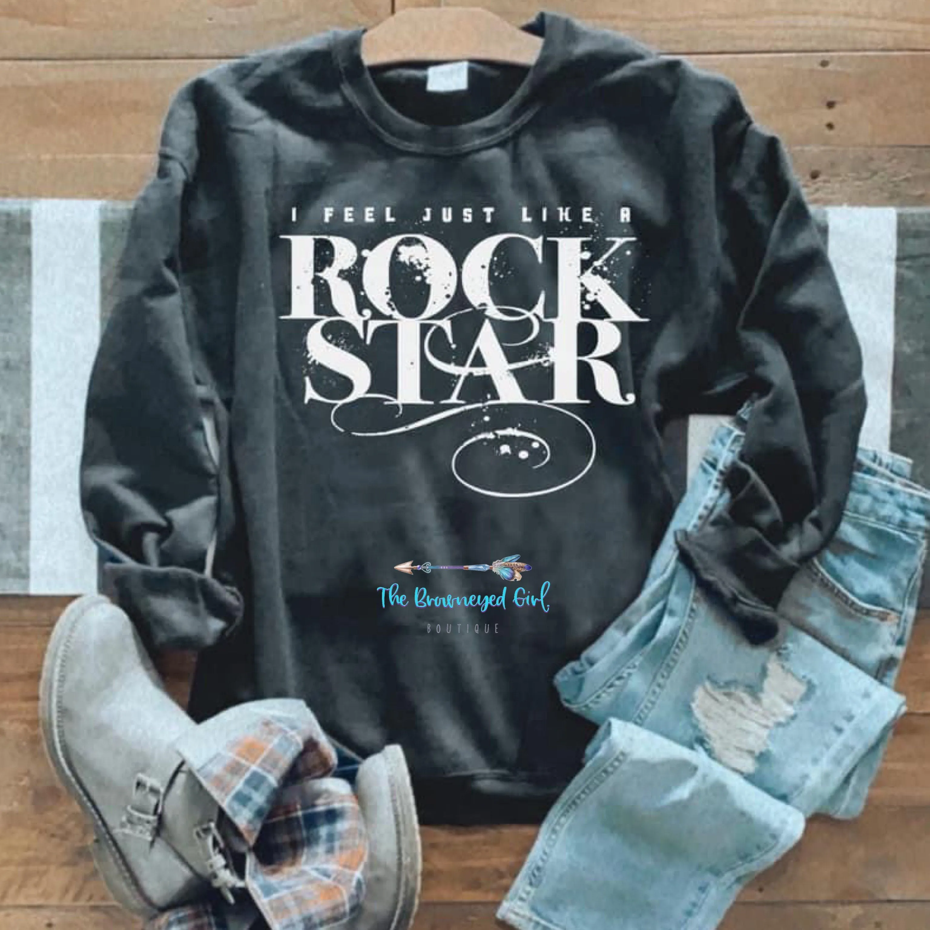 Rock Star Vintage Inspired Graphic Sweat Shirt