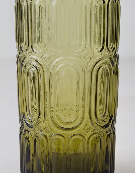 Set of 2 Hand Blown Olive Glasses