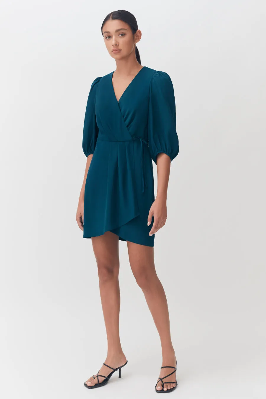 Silk Wrap Mini Dress