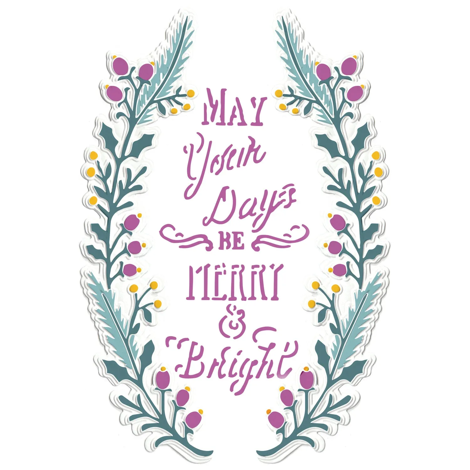 Sizzix 3-D Textured Impressions Embossing Folder - Merry & Bright