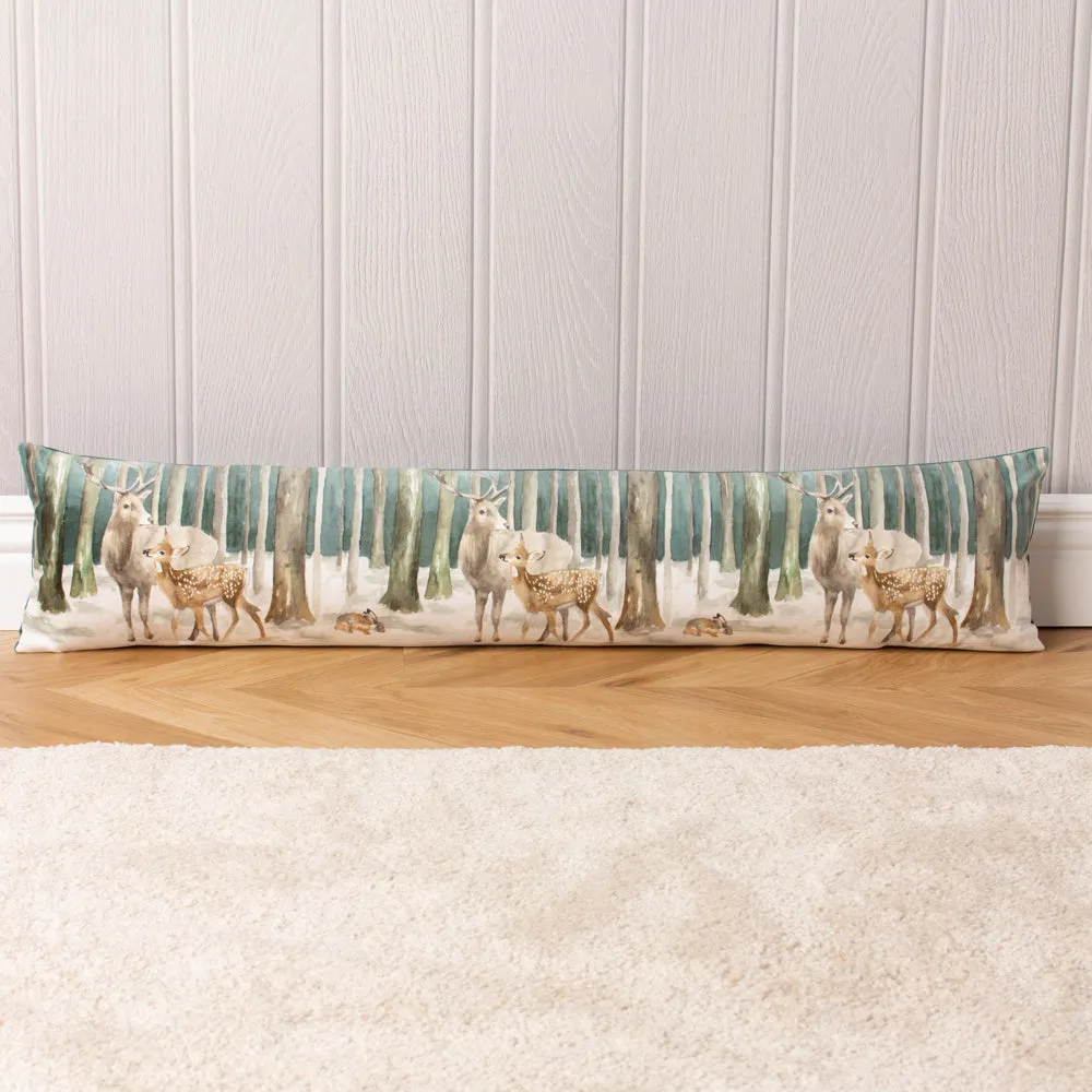 Stag Scene Draught Excluder Teal