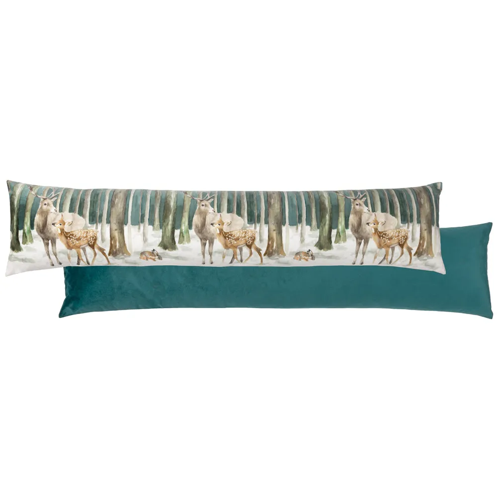 Stag Scene Draught Excluder Teal